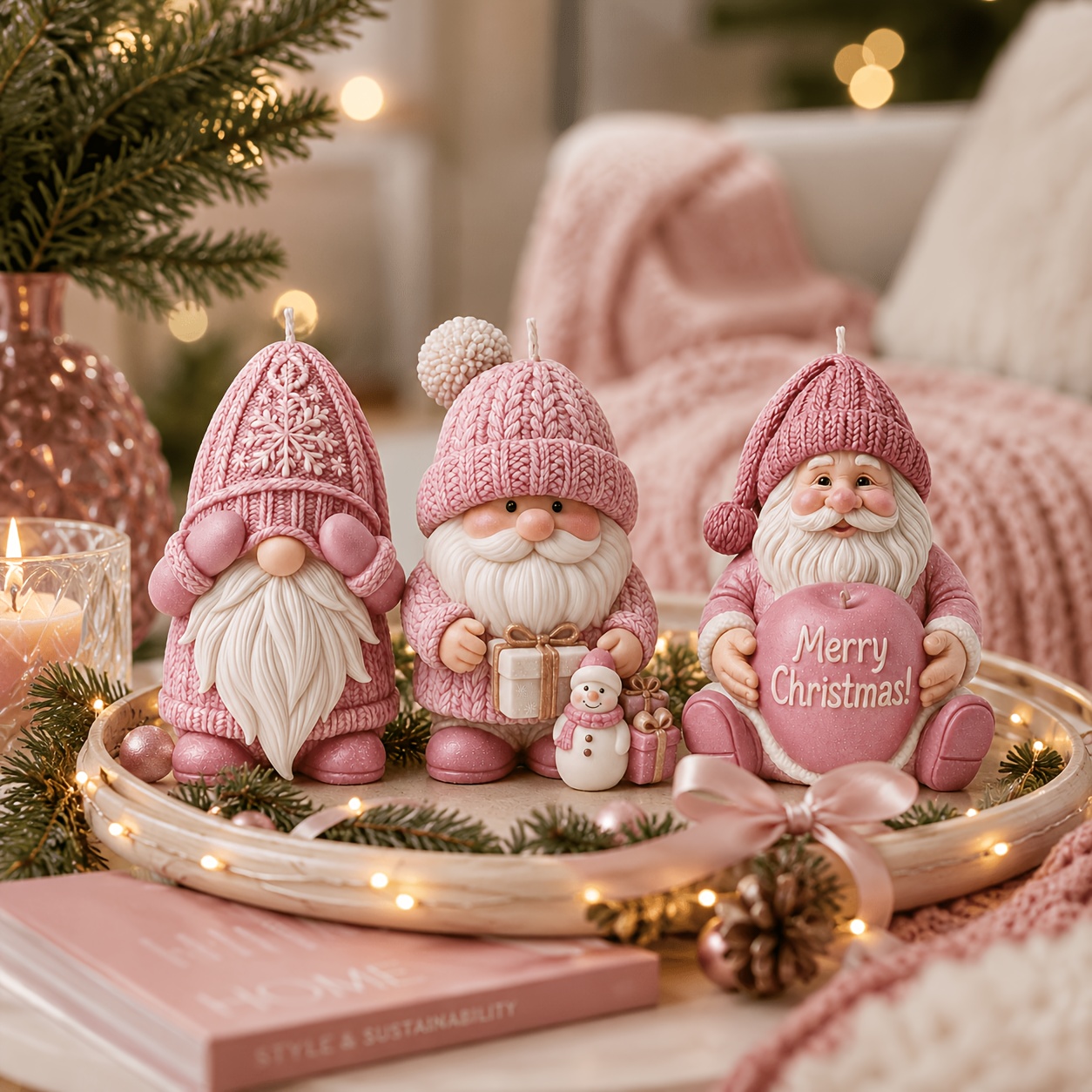 Candle Making Kit - Xmas Holiday Gnome Silicone Candle Mold,