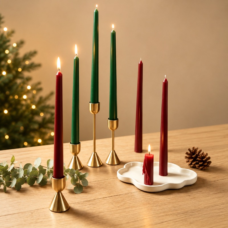 Burgundy Taper Candles, Long S - đánh giá và giá Soy Wax