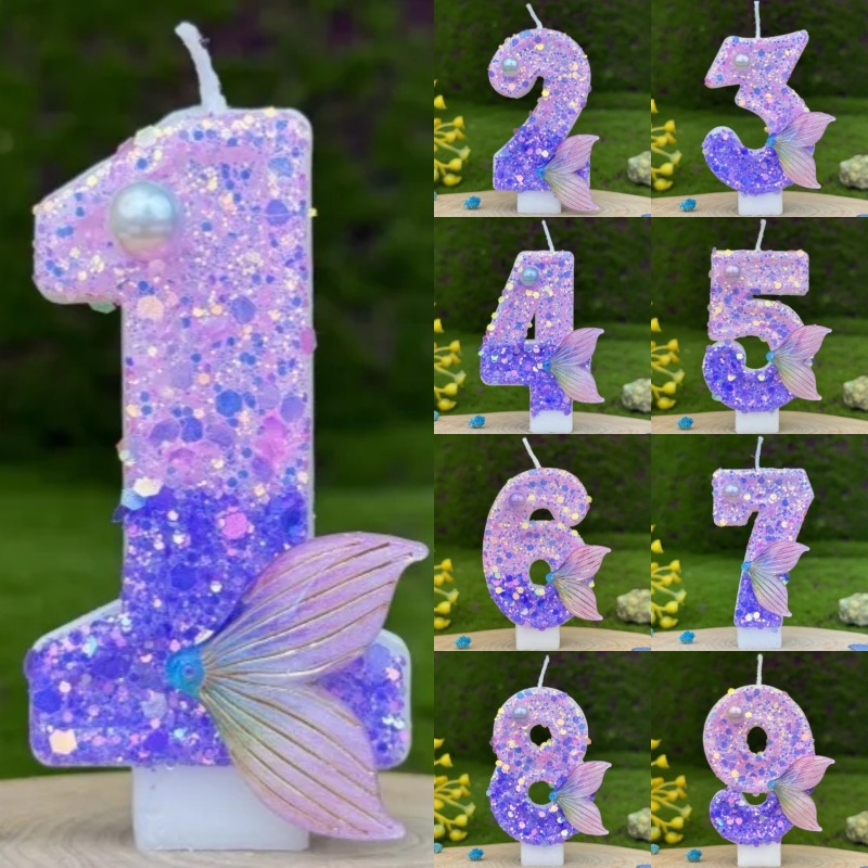 Glitter Purple Gradient Mermai - đánh giá và giá Silk Candle