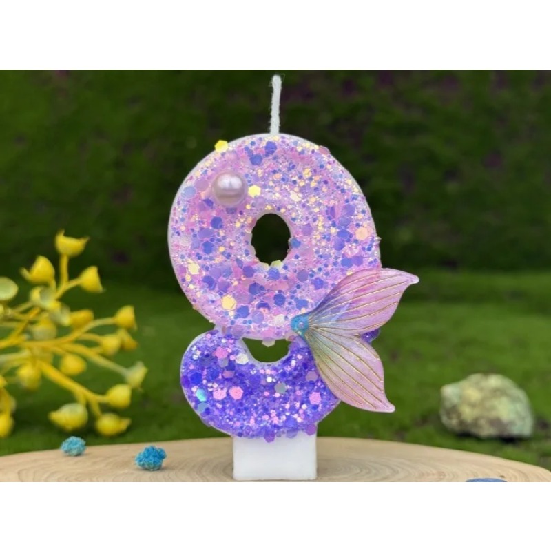 Glitter Purple Gradient Mermai - đánh giá và giá Silk Candle