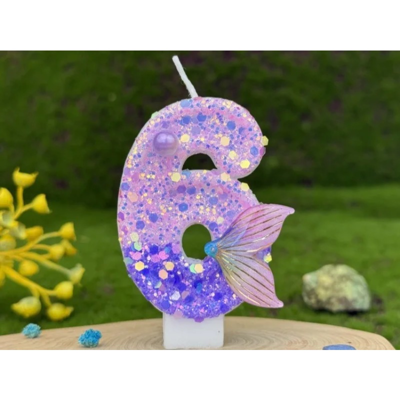 Glitter Purple Gradient Mermai - đánh giá và giá Silk Candle