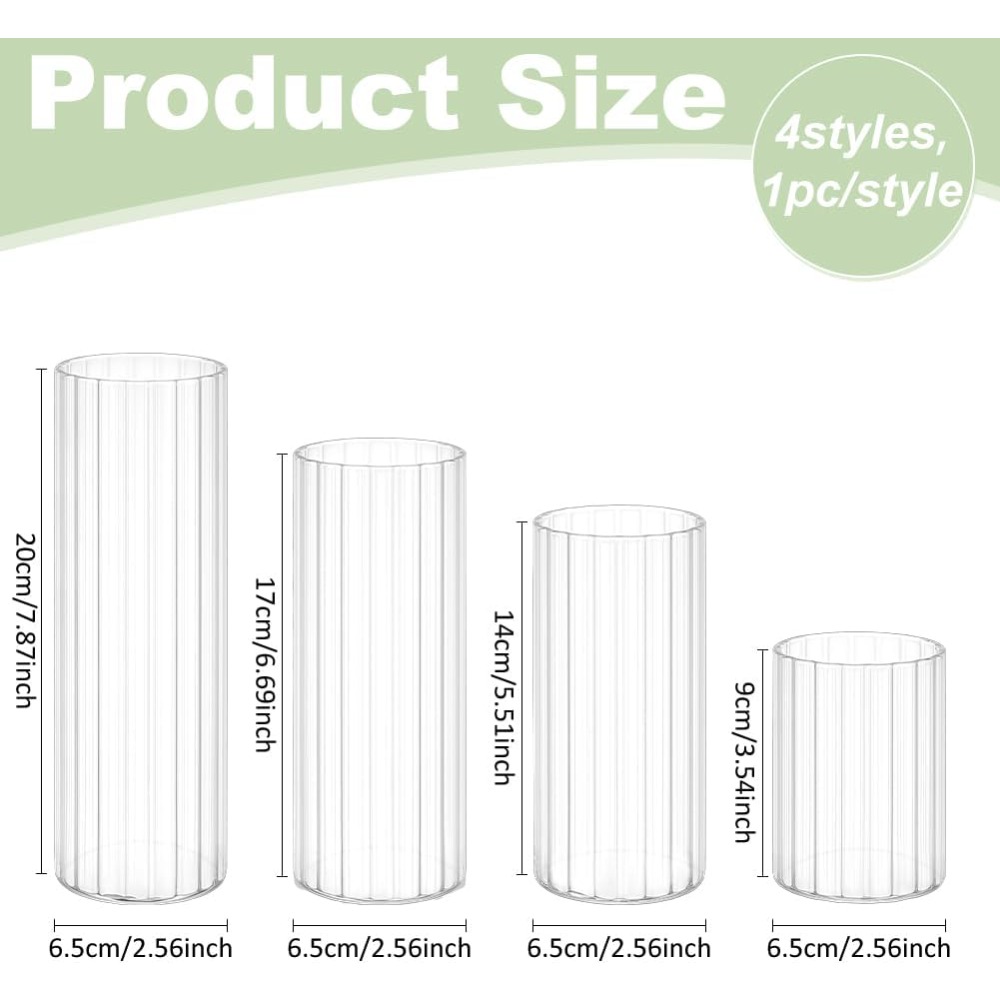4 Size Glass Cylinder Vases 3. - đánh giá và giá Candle Containers